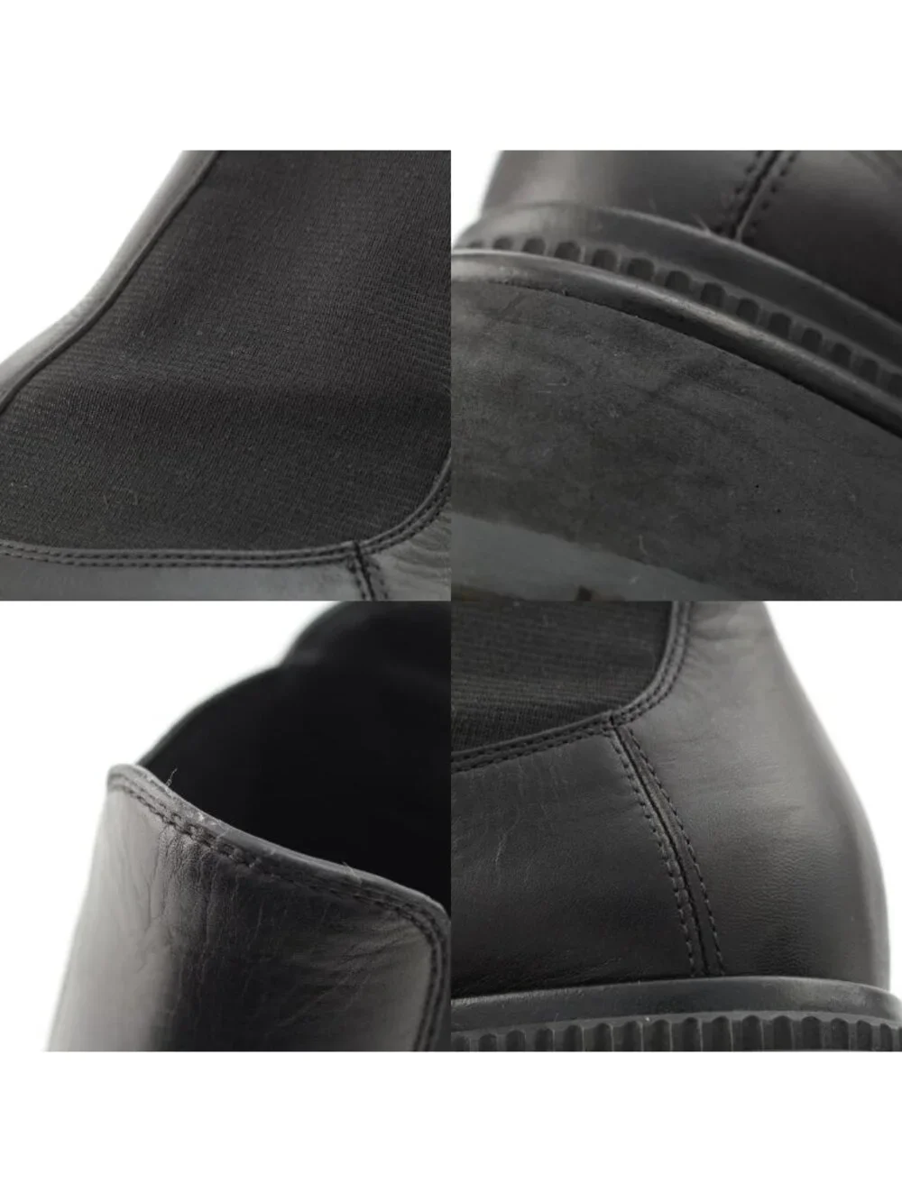 Chanel Leather CC Logo Side Gore Short Boots Shoes Black 36c